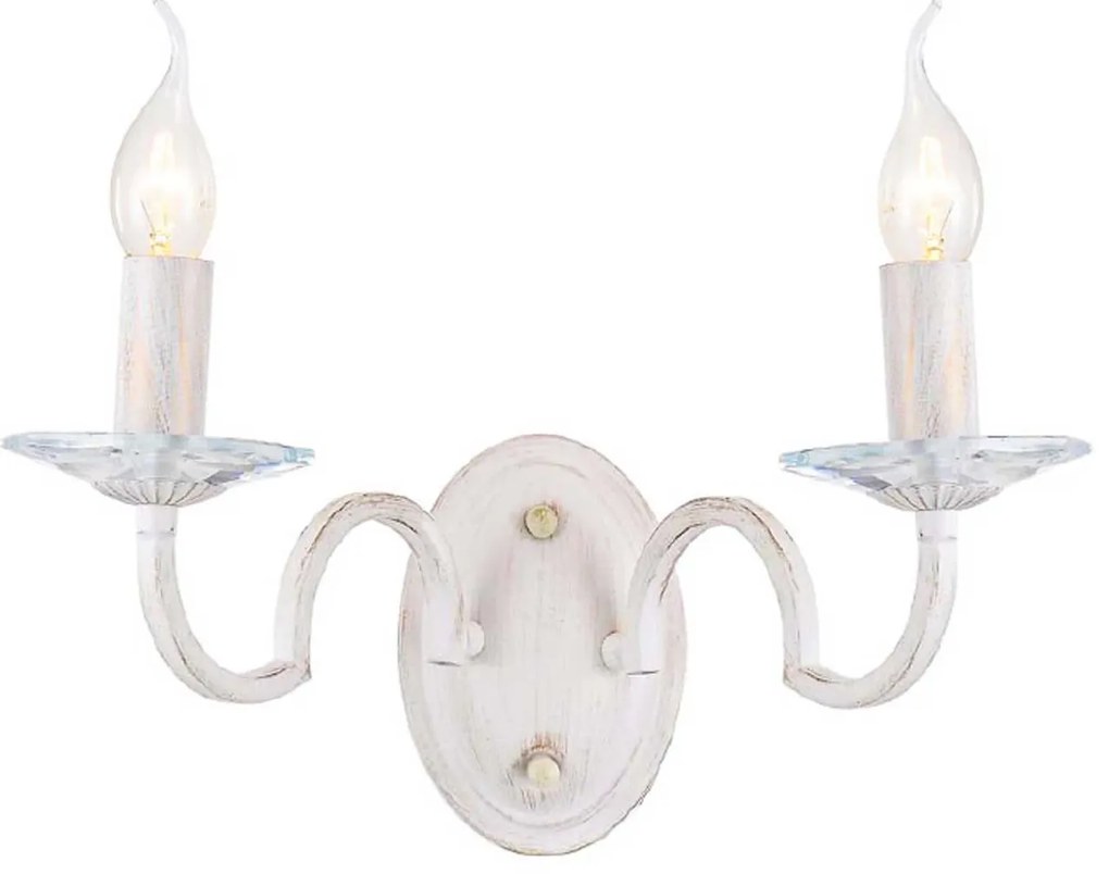 Φωτιστικό Τοίχου Elegant DL9362WWG White Crystal, Metal