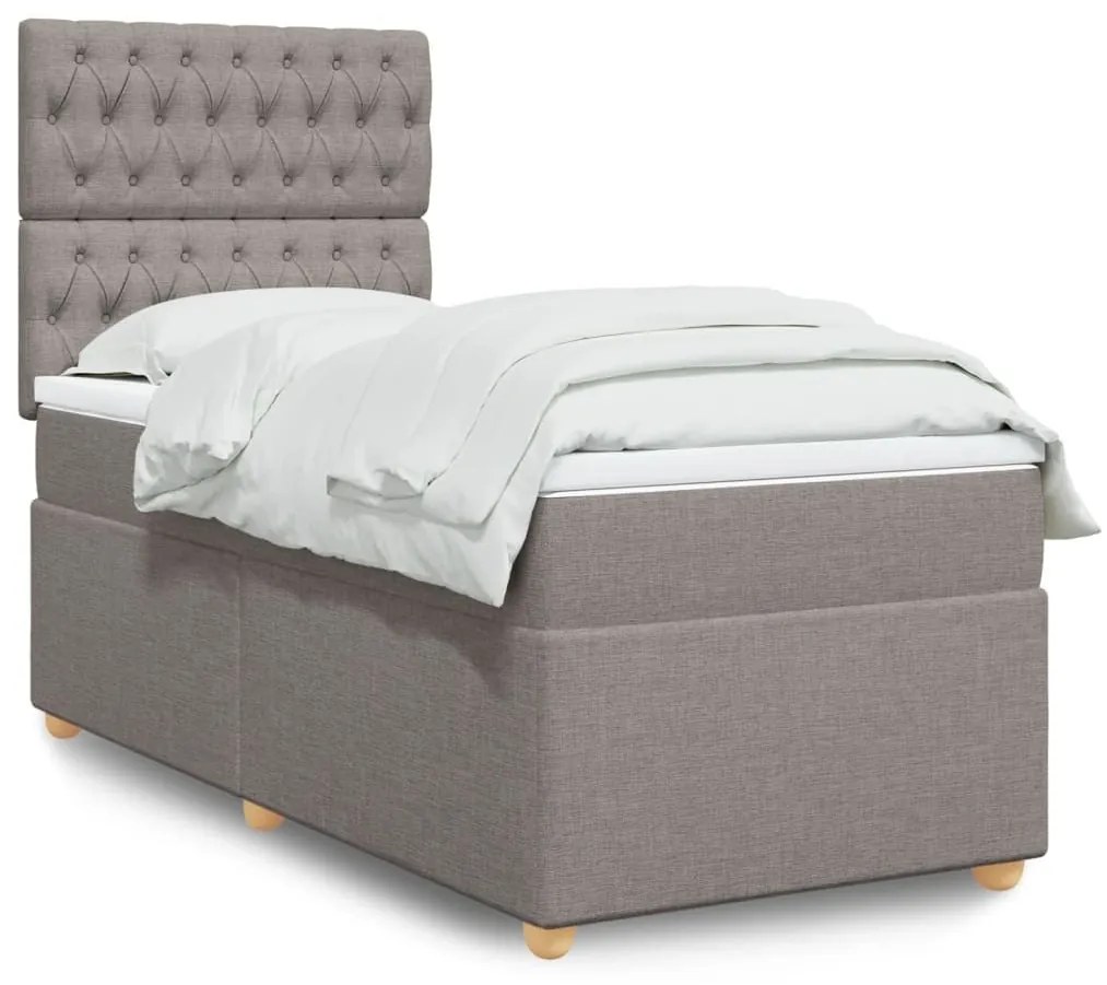 ΚΡΕΒΑΤΙ BOXSPRING ΜΕ ΣΤΡΩΜΑ TAUPE 90X190 ΕΚ.ΥΦΑΣΜΑΤΙΝΟ 3293446