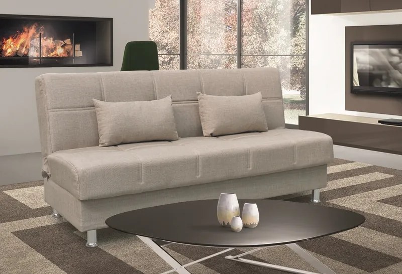 FELINA LIGHT BROWN ΥΦΑΣΜΑ 3ΘΕΣΙΟΣ ΚΑΝΑΠΕΣ/ΚΡΕΒΑΤΙ ΜΕ ΑΠΟΘ.ΧΩΡΟ 182X90X80εκ. ZITA PLUS 182X90X80εκ. ΚΡΕΒ.182X104X47εκ.