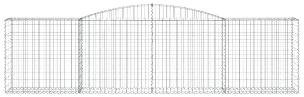 Συρματοκιβώτια Τοξωτά 4 τεμ. 400x50x100/120 εκ. Γαλβαν. Ατσάλι - Ασήμι