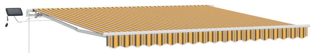 vidaXL Ανασυρόμενη Τέντα Κίτρινο / Γκρι / Λευκό 400 x 300 εκ Πολύχρωμο