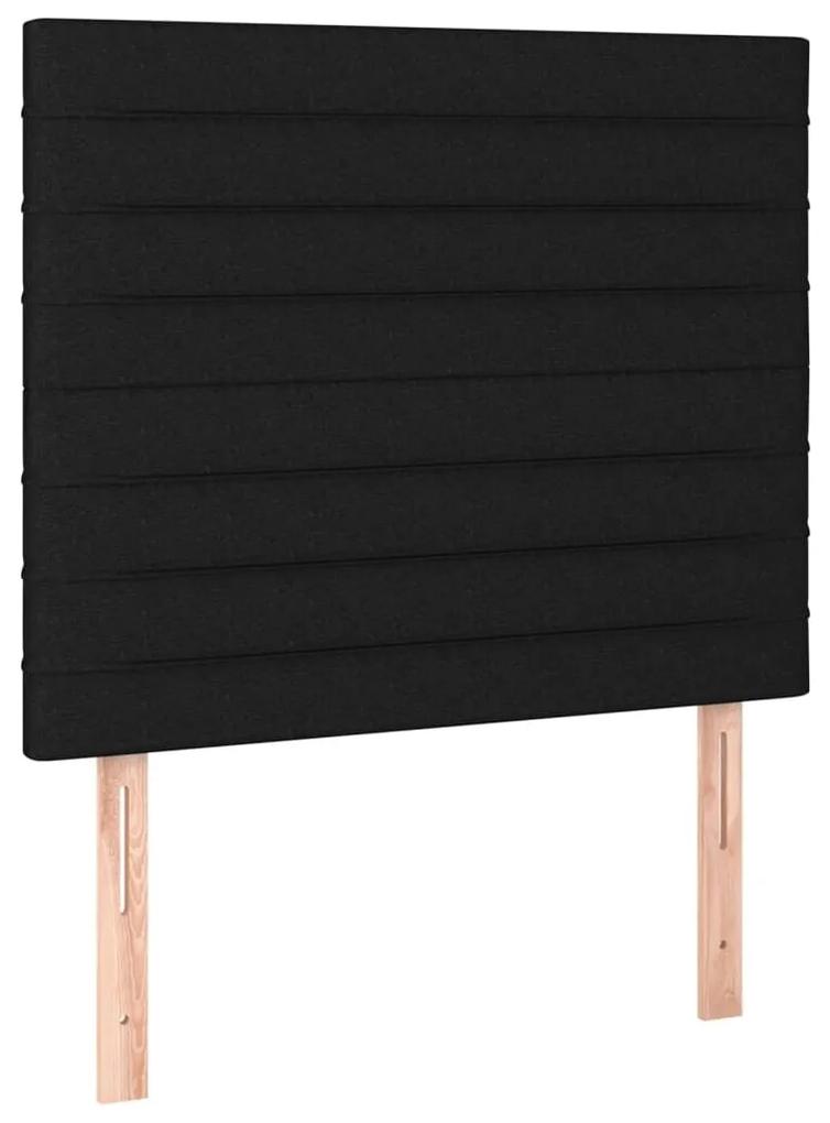 Κρεβάτι Boxspring με Στρώμα Μαύρο 120x200 εκ. Υφασμάτινο - Μαύρο