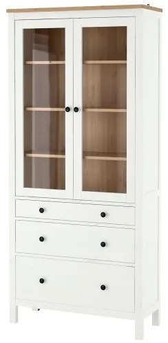 HEMNES ντουλάπι 3 συρτάρια, γυάλινη πόρτα 504.135.07