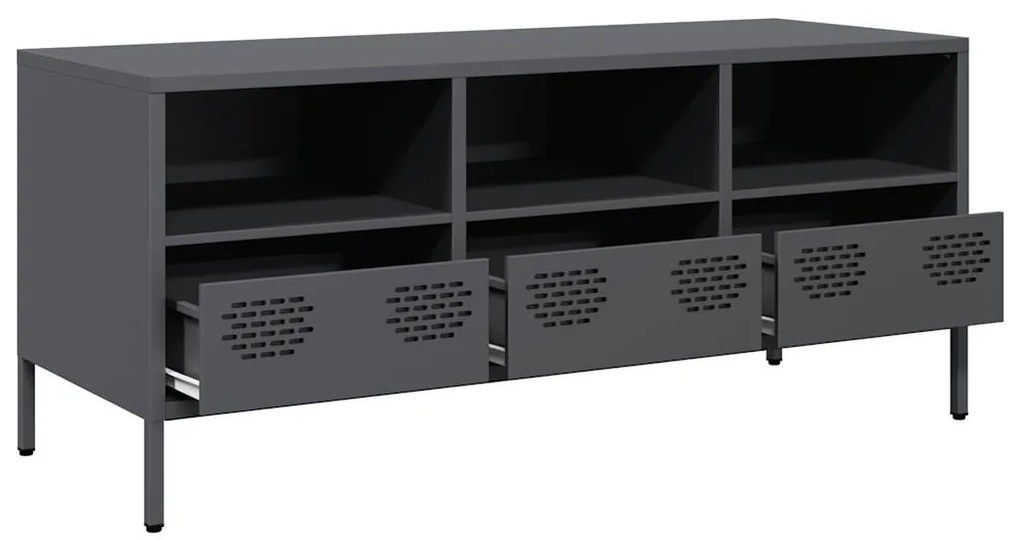 vidaXL Έπιπλο Τηλεόρασης Ανθρακί 101,5x39x43,5εκ. Ατσάλι Ψυχρής Έλασης