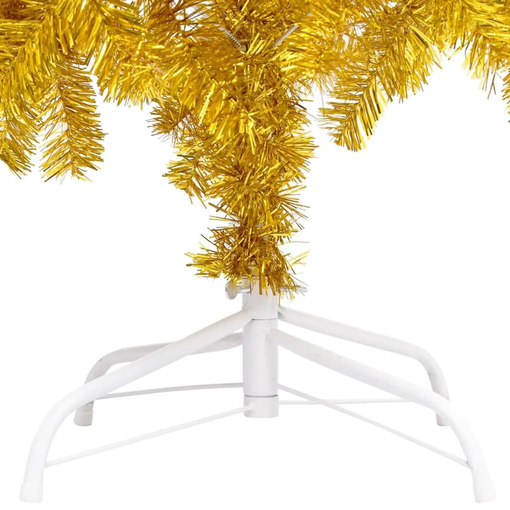 vidaXL Χριστουγεν Δέντρο Προφωτισμένο Τεχνητό Μπάλες Χρυσό 180εκ PET