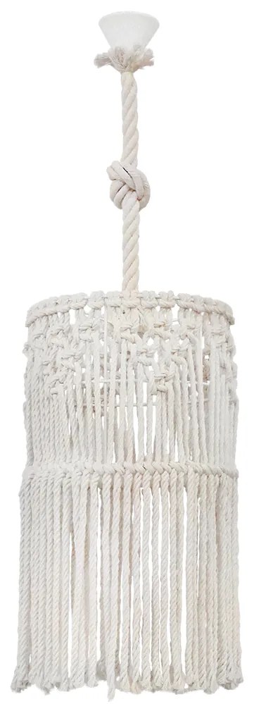 Φωτιστικό Οροφής Μονόφωτο Heronia Macrame 01 Handmade 31-1060 Rope/White