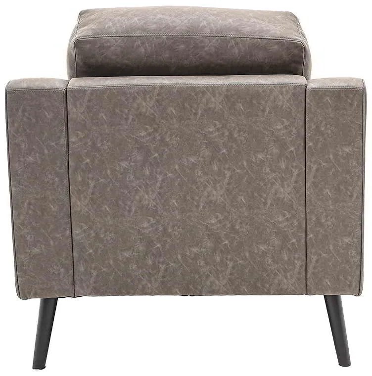 Πολυθρόνα Lonnie pakoworld τεχνόδερμα γκρι antique 94x95.5x92.5εκ