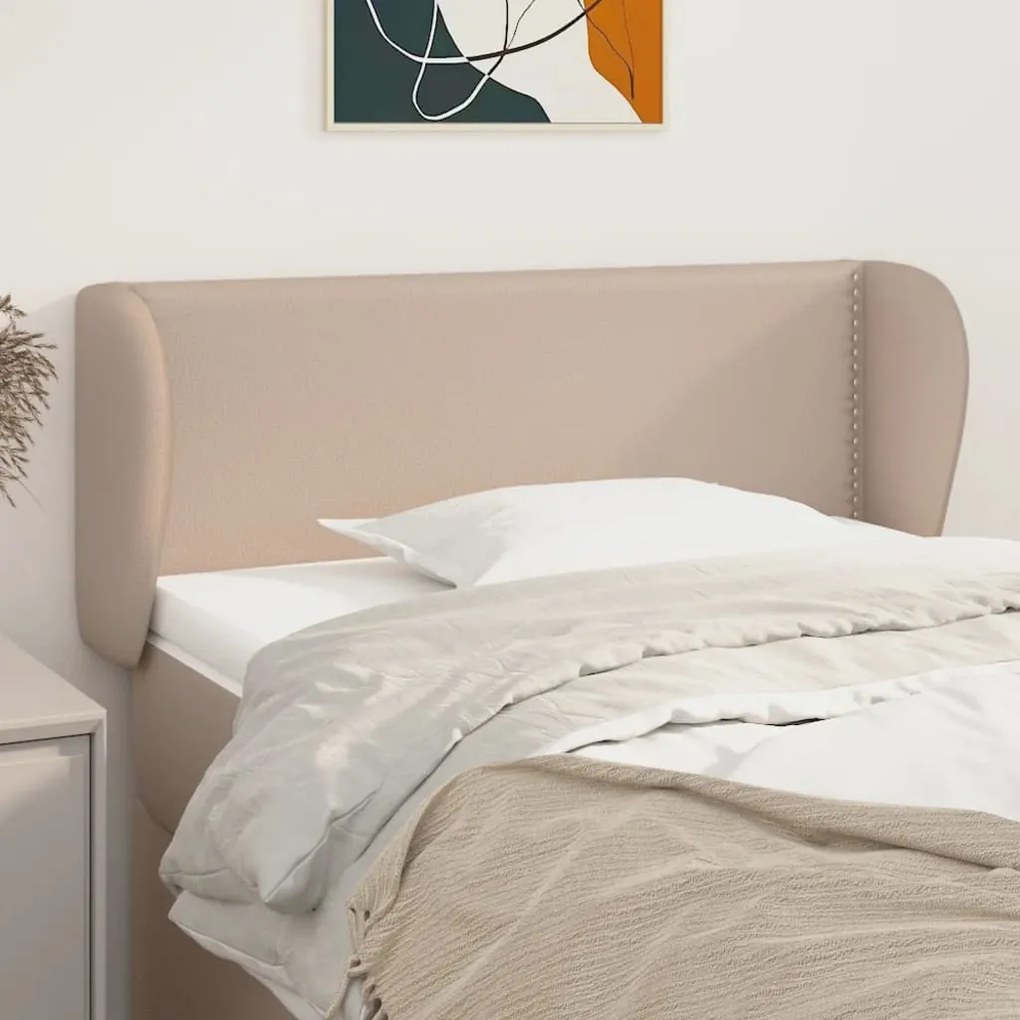 vidaXL Κεφαλάρι με Πτερύγια Καπουτσίνο 93x23x78/88 εκ. Συνθετικό Δέρμα