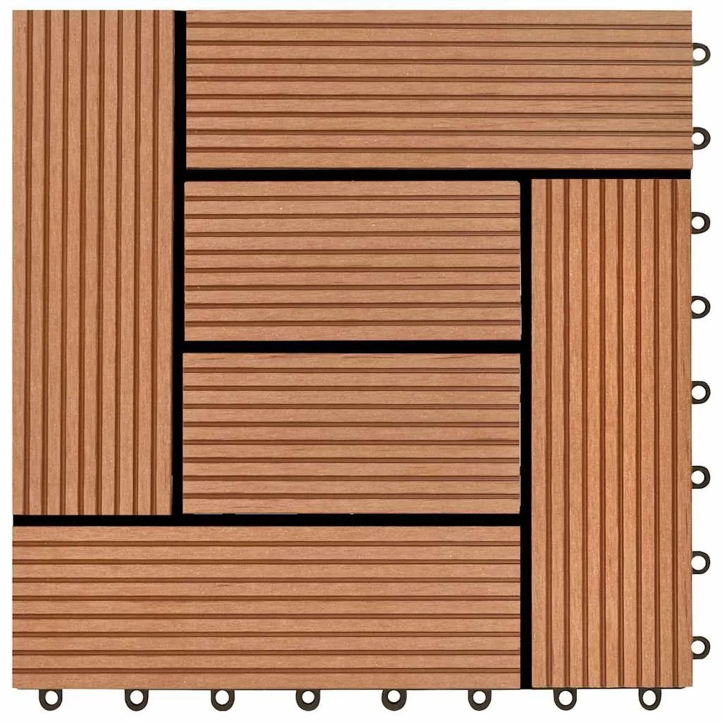 vidaXL Πλακάκια Deck 22 τεμ. Καφέ 30 x 30 εκ. 2 μ² από WPC