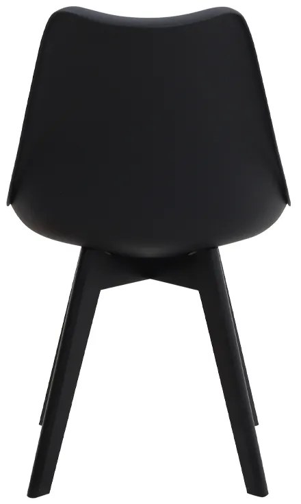 Καρέκλα τραπεζαρίας Viva Megapap PP - PU μαύρο - ξύλινο μαύρο πόδι 48,5x54x80εκ.