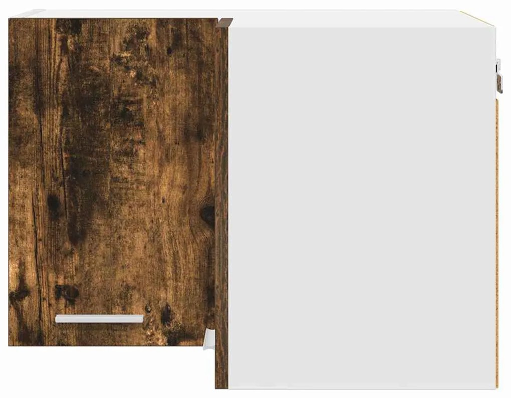 vidaXL Κρεμαστό ντουλάπι με αποθήκευση Riga Καπνιστός Δρυς και Λευκό