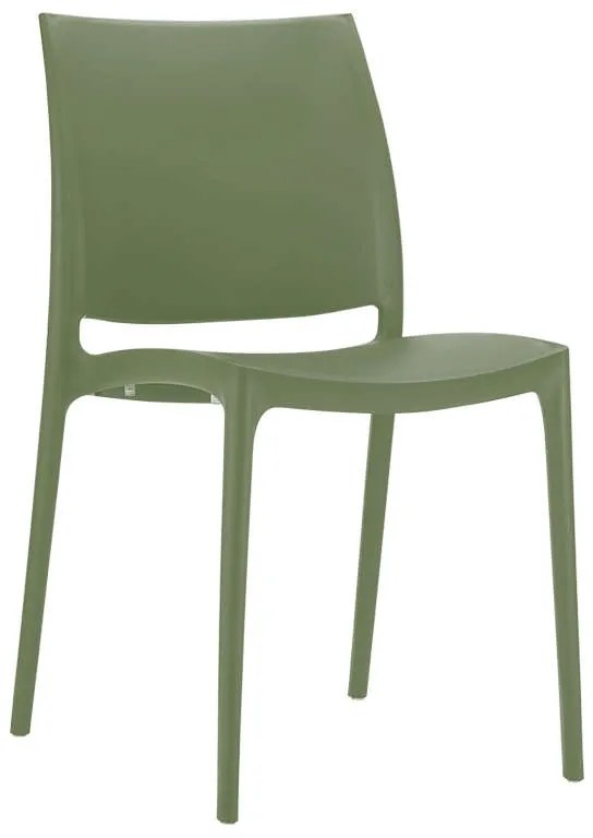 Καρέκλα Στοιβαζόμενη MAYA Olive Green PP 44x50x81cm