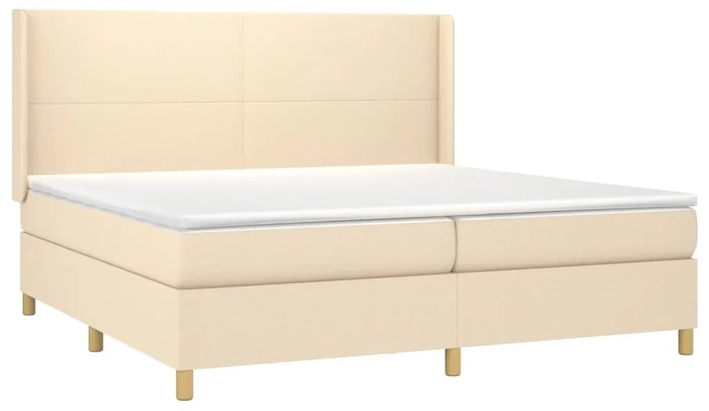 ΚΡΕΒΑΤΙ BOXSPRING ΜΕ ΣΤΡΩΜΑ ΚΡΕΜ 200X200 ΕΚ. ΥΦΑΣΜΑΤΙΝΟ 3131862