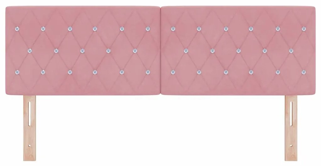 vidaXL Κεφαλάρι LED με φώτα λωρίδας LED Argyle Ροζ 80 cm Βελούδο