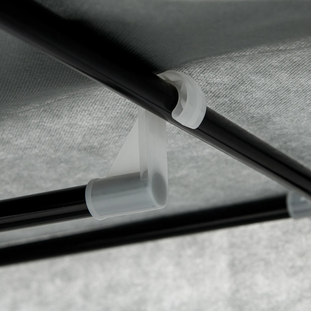 HOMCOM Υφασμάτινη ντουλάπα πτυσσόμενη ντουλάπα, 1 ράβδος ρούχων, 6 ράφια, 102 x 42,5 x 162,5 cm, Γκρι