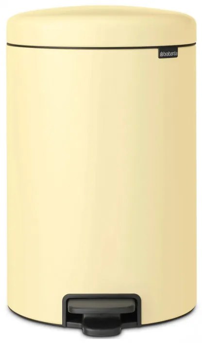 Κάδος απορριμμάτων με πεντάλ Brabantia NewIcon 649044, 20 l, Ομαλό κλείσιμο, Αντιολισθητική βάση, Κίτρινο
