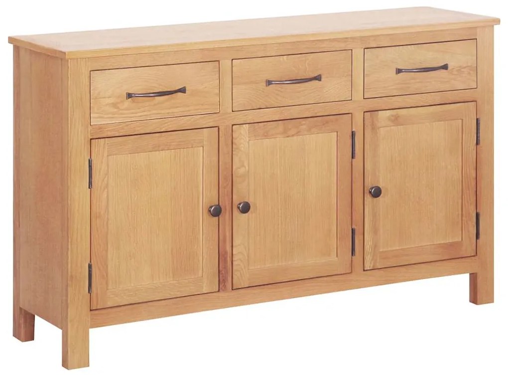 vidaXL Πλαϊνό γραφείο Καφέ 112 x 33.5 x 70 εκ. Στερεό ξύλο δρυός