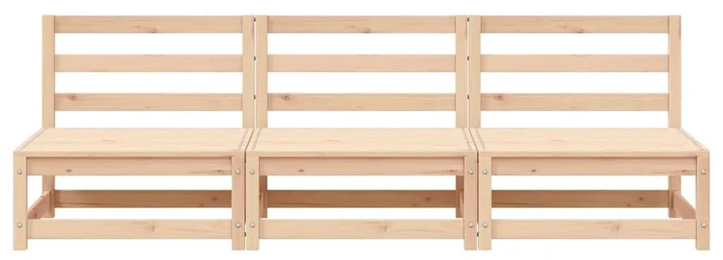 vidaXL Καναπέδες Κήπου Χωρίς Μπράτσα 3Τεμ 70x70x67εκ Μασίφ Ξύλο Πεύκου