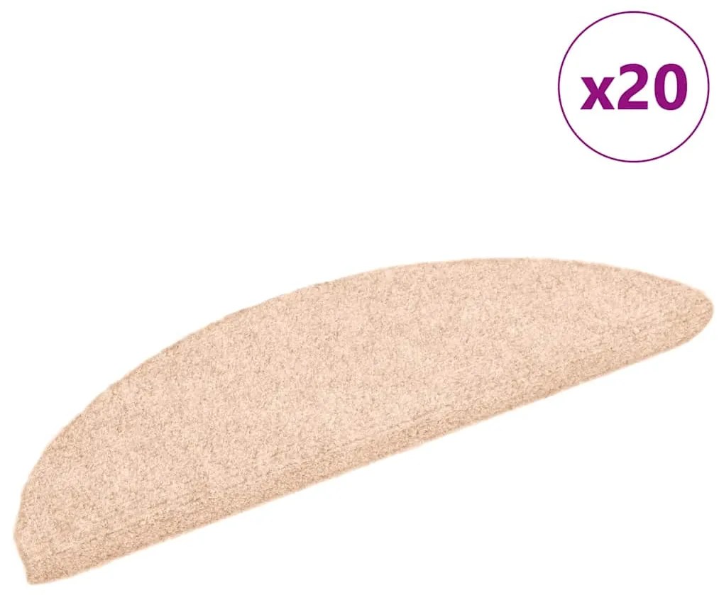 vidaXL Πατάκια Σκάλας Αυτοκόλλητα 20 τεμ. Κρέμα 56 x 17 x 3 εκ.