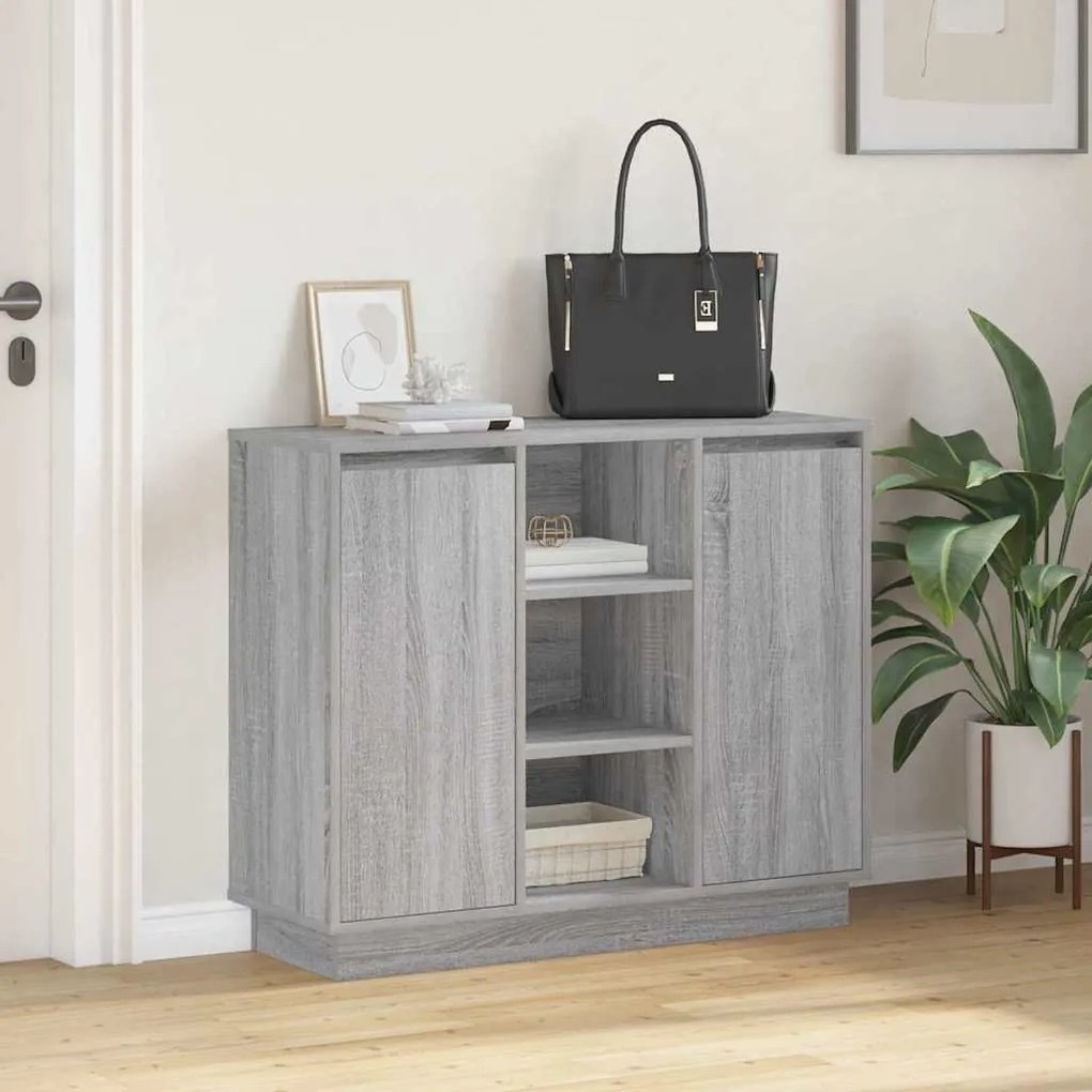 vidaXL Κομοδίνο Γκρίζο Σονομα 90 x 32 x 75 εκ Επεξεργασμένο ξύλο