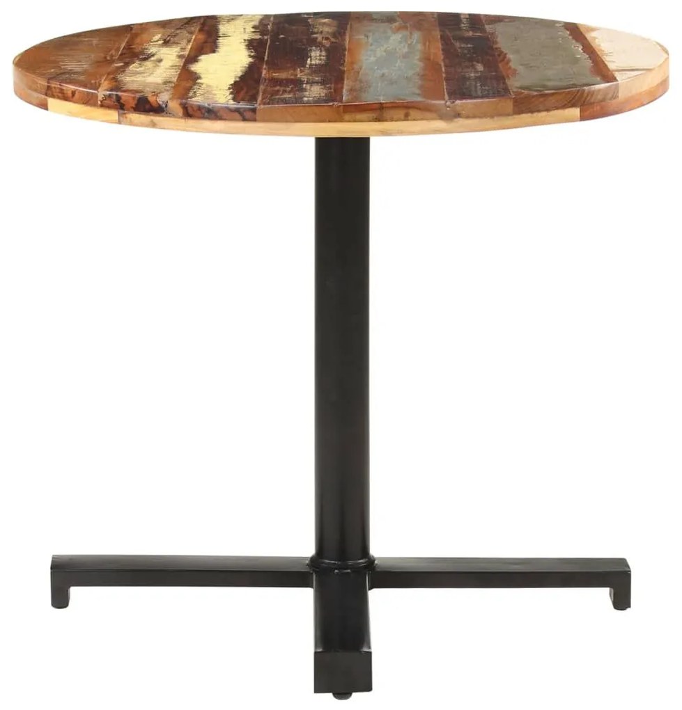 Τραπέζι Bistro Στρογγυλό Ø80 x 75 εκ. Μασίφ Ανακυκλωμένο Ξύλο - Καφέ