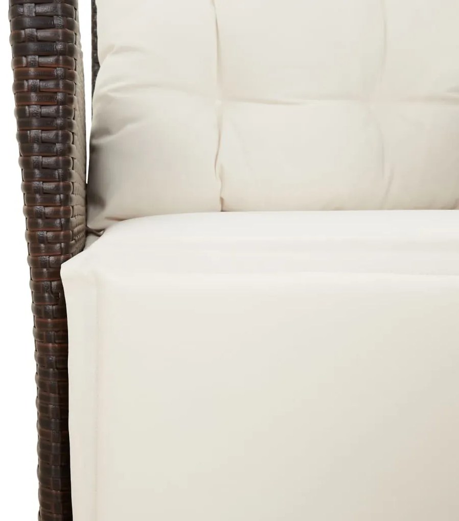 vidaXL Σετ Τραπεζαρίας Κήπου 9 τεμ. Καφέ Συνθετικό Ρατάν με Μαξιλάρια