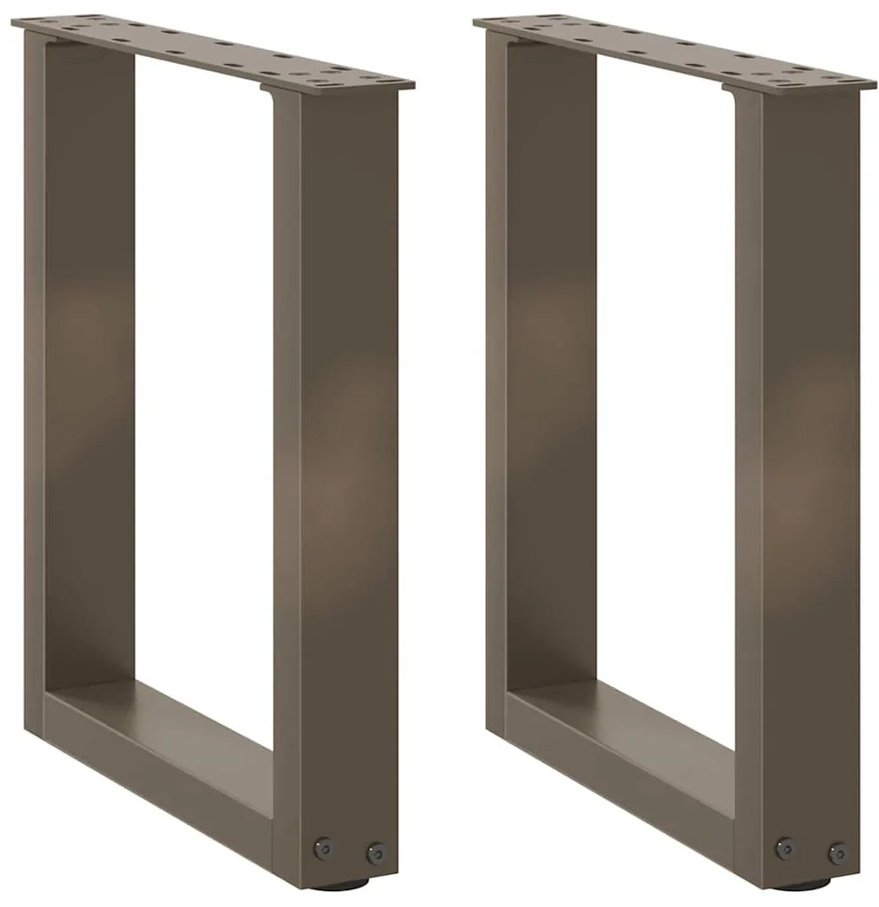 Πόδια Τραπεζιού Σαλονιού σε Σχήμα U 2 τεμ. από Φυσικό Ατσάλι 38x(42-43) εκ. Ατσάλι