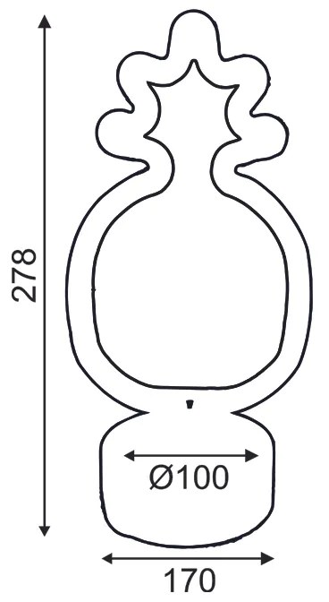 ΑΝΑΝΑΣ, 41 NEON LED ΛΑΜΠΑΚΙΑ ΜΕ ΜΠΑΤΑΡΙΑ (3xAA)/USB, ΠΡΑΣΙΝΟ &amp; ΚΙΤΡΙΝΟ, IP20, 17x10x28,5cm - X044110328 - X044110328