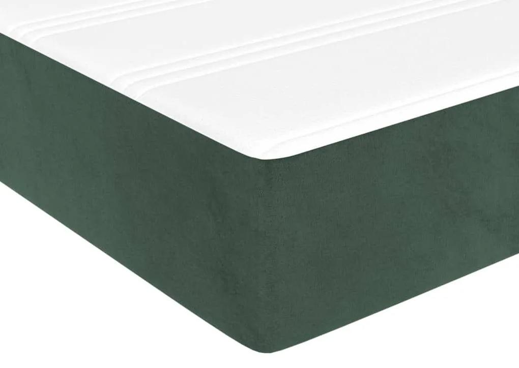 Στρώμα με Pocket Springs Σκούρο Πράσινο 120x190x20 εκ Βελούδινο - Λευκό