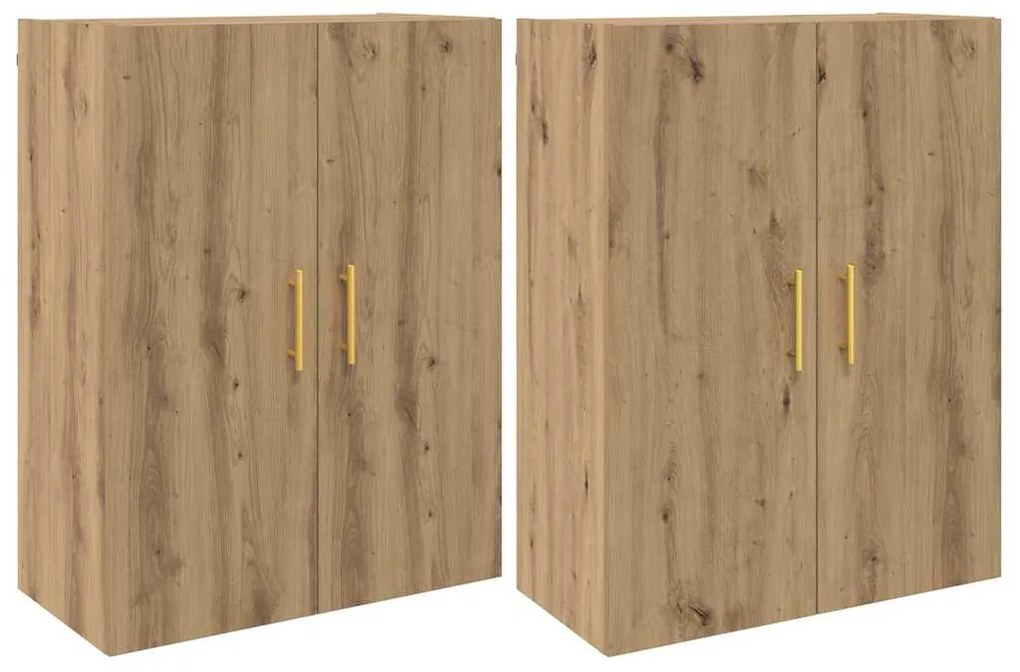 vidaXL Ντουλάπια Τοίχου 2 pcs artisan δρυς 69.5 x 34 x 90 εκ.
