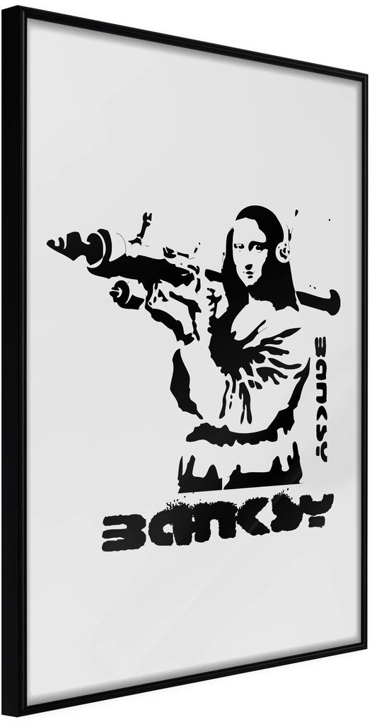 Αφίσα - Banksy: Mona Lisa with Bazooka I - 20x30 - Μαύρο - Χωρίς πασπαρτού