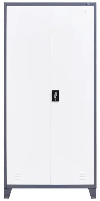 Ντουλάπα Valja Fylliana Μεταλλική Γκρί - Λευκό 90x45x190 εκ. 90x45x190 εκ.