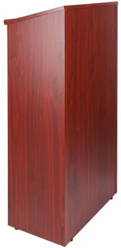 VEVOR Podium Stand, 47 in Hostess Stand with 4 Rolling Wheels, Wood Podium with Storage Shelves, and Slant Desktop, Lecterns &amp; Podiums for Church, Office, School, Home, Brown