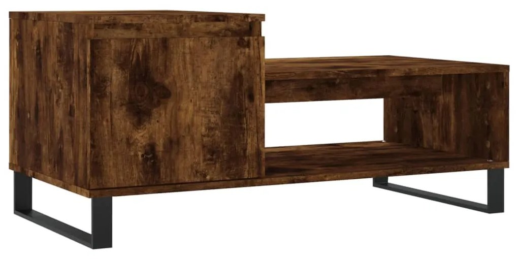 vidaXL Τραπεζάκι Σαλονιού Καπνιστή Δρυς 100x50x45 εκ. Επεξεργασμ. Ξύλο