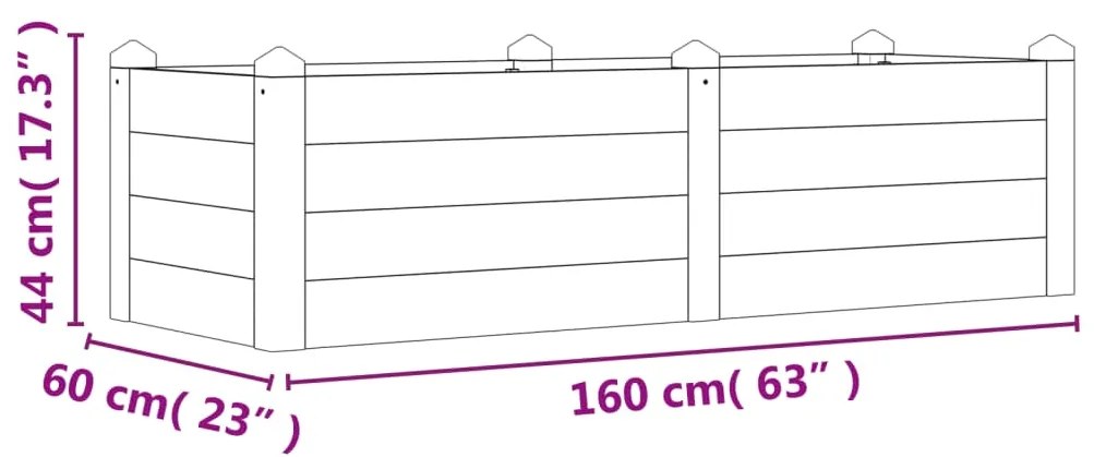 vidaXL Ζαρντινιέρα Υπερυψωμένη 160 x 60 x 44 εκ. Μασίφ Ξύλο Ακακίας