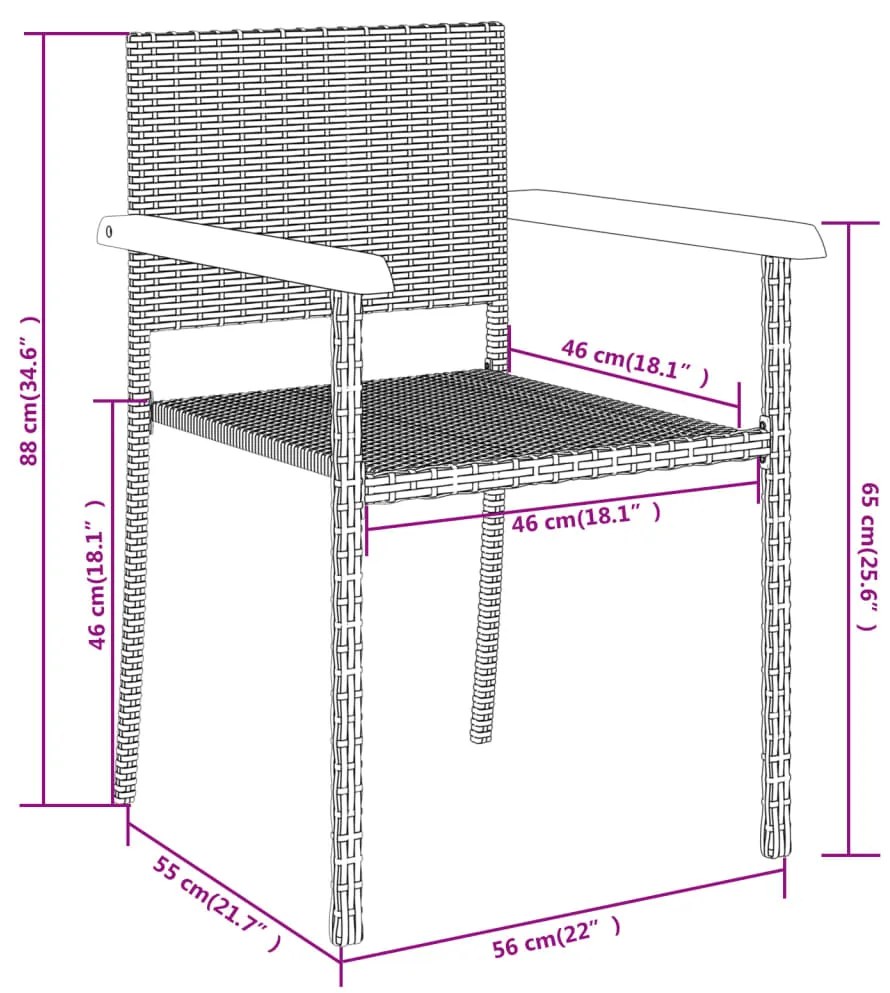 vidaXL Σετ Τραπεζαρίας Κήπου 5 Τεμαχίων Μαύρο