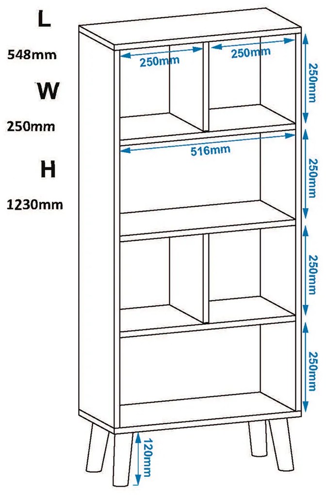 Βιβλιοθήκη POLKA-12  Τρούφα 54,80x25x123