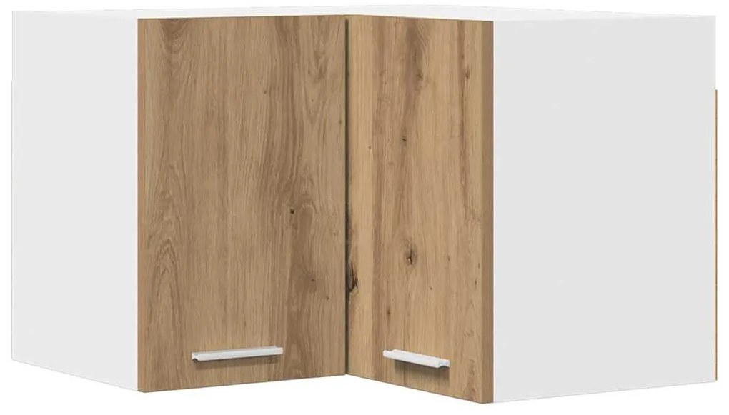 vidaXL Κρεμαστό ντουλάπι Χειροποίητη Δρυς και Λευκό 57 x 57 x 40 εκ.