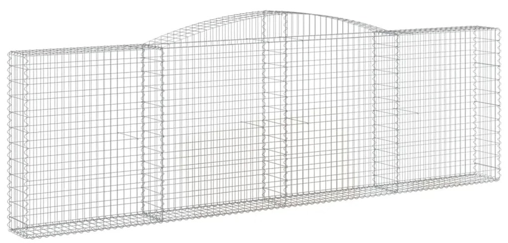 vidaXL Συρματοκιβώτια Τοξωτά 2 τεμ. 400x30x120/140 εκ. Γαλβαν. Ατσάλι