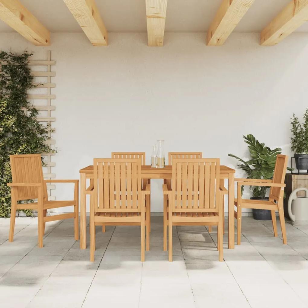 Καρέκλες Κήπου Στοιβαζόμενες 6 τεμ. 56,5x57,5x91 εκ. Μασίφ Teak