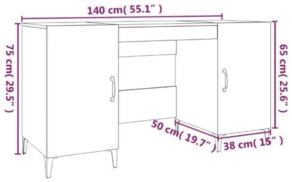 ΓΡΑΦΕΙΟ ΚΑΦΕ ΔΡΥΣ 140 X 50 X 75 ΕΚ. ΑΠΟ ΕΠΕΞΕΡΓΑΣΜΕΝΟ ΞΥΛΟ 817554