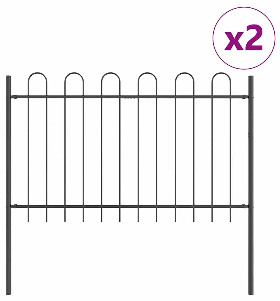 vidaXL Φράχτης Κήπου Γκρι 3.4 x 1 μ Ατσάλι με Επικάλυψη Πούδρας