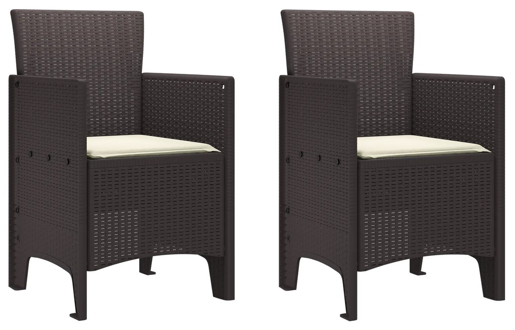 vidaXL Σερβίτσιο Κήπου 3 pcs Καφέ 100 x 100 x 73 εκ Ρετσίνι