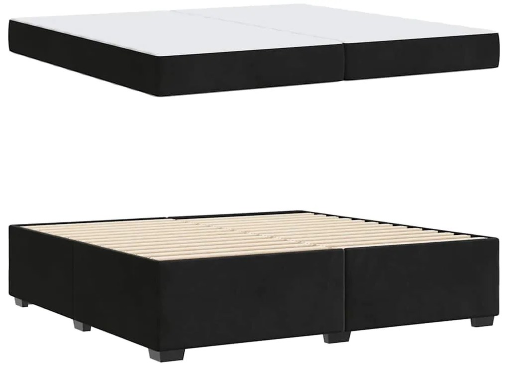 vidaXL Σκελετός Κρεβατιού με στρώμα Μαύρο 200 x 200 cm Βελούδο