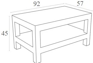 Τραπέζι πολυπροπυλένιου Monaco 92Χ57Χ45cm Ανθρακί