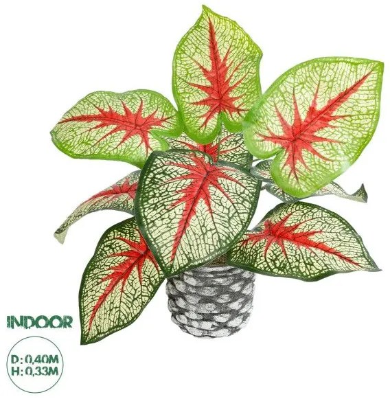 Artificial Garden CALADIUM 20891 Τεχνητό Διακοσμητικό Φυτό Τροπικό Φυτό Φ40 x Υ33cm Globostar 20891