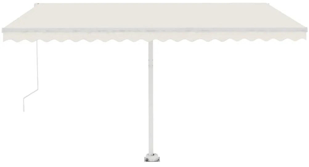 vidaXL Τέντα Συρόμενη Χειροκίνητη με LED Κρεμ 400 x 350 εκ.