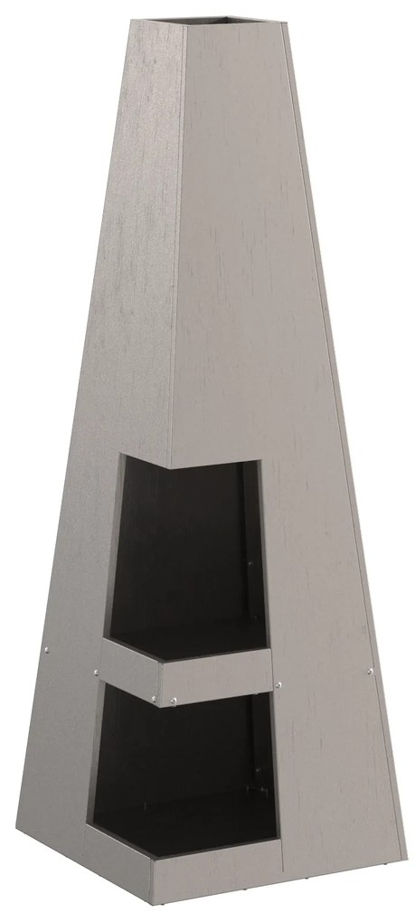 vidaXL Φυτίλι με Αποθήκευση Ξύλων 35x35x100 εκ Από Α weathering Χάλυβα