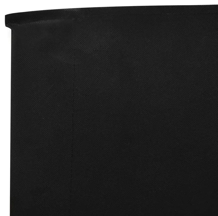 Προστατευτικό Αέρα με 6 Πάνελ Μαύρο 800 x 80 εκ. Υφασμάτινο - Μαύρο