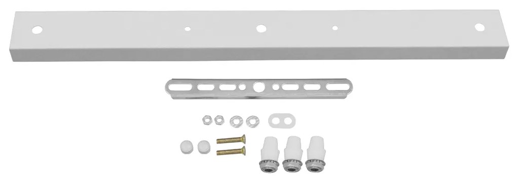 DIY Ροζέτα Φωτιστικού Λευκή Ορθογώνια 500x50mm με 3 Τρύπες GloboStar 90823